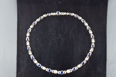 Lot 53 - Late Victorian diamond and sapphire necklace