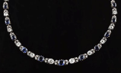Lot 53 - Late Victorian diamond and sapphire necklace
