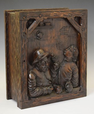 Lot 459 - Early 20th century oak Black Forest-style wall cupboard