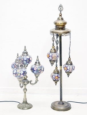 Lot 469 - Two Turkish mosaic lamps