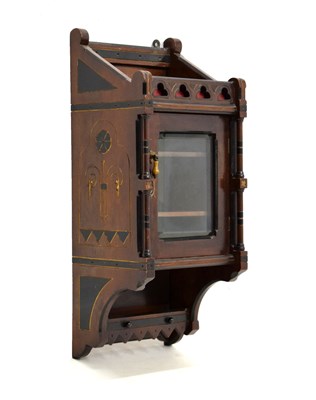 Lot 391 - Manner of Bruce Talbert - Late Victorian Aesthetic Movement wall cabinet