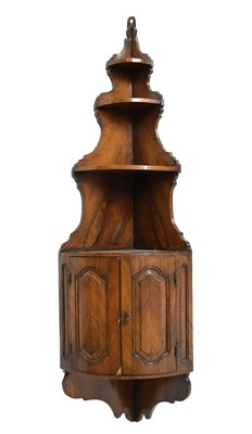 Lot 812 - 19th century rosewood hanging corner shelves