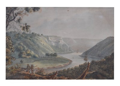 Lot 391 - Nicholas Pocock OWS (British, 1740-1821) attr. - Watercolour - Avon Gorge from Leigh Woods