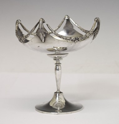 Lot 93 - Asprey - George V silver pedestal dish with garland swag decoration