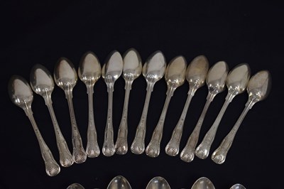 Lot 102 - Set of Kings pattern silver cutlery, twelve settings