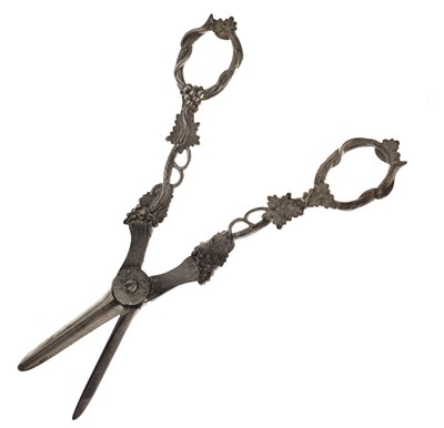 Lot 81 - Pair of Victorian silver grape scissors