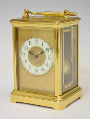 Lot 774 - Early 20th century gilt metal cased carriage clock