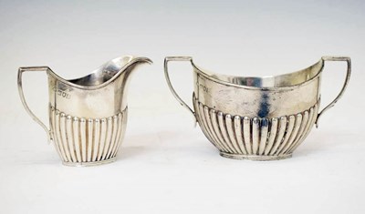 Lot 295 - Edward VII silver sugar bowl and cream jug