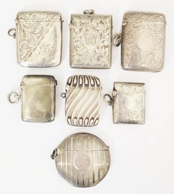 Lot 256 - Seven silver vesta cases
