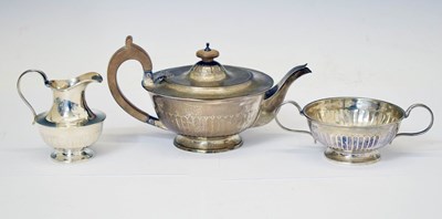 Lot 429 - George V three piece silver tea set