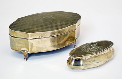 Lot 362 - George V silver jewellery box, together with a smaller late Victorian silver jewellery box