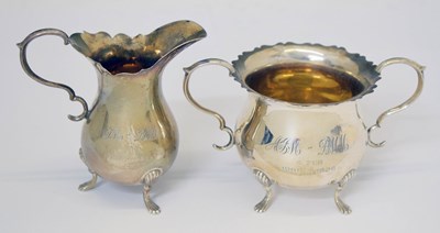 Lot 364 - George V silver sugar bowl and milk jug