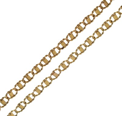 Lot 109 - 9ct gold fancy link necklace