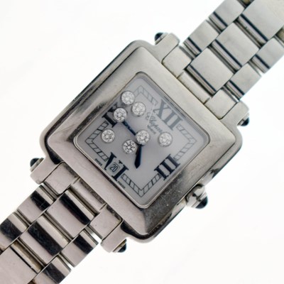 Lot 322 - Chopard - Lady's Happy Sport stainless steel bracelet watch, ref.8325
