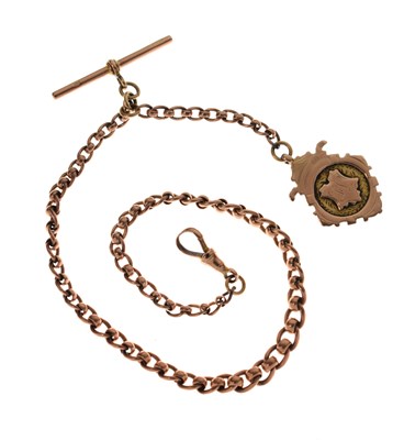 Lot 107 - 9ct rose gold watch chain