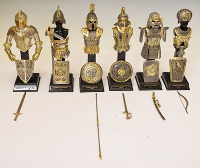 Lot 414 - Six Franklin Mint 'Armour through the Ages' pewter suits