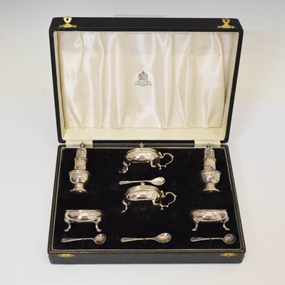 Lot 223 - Elizabeth II six-piece silver condiment set