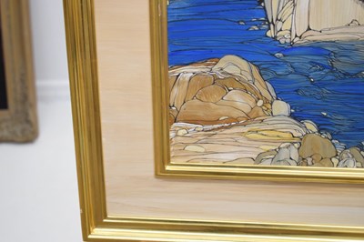 Lot 301 - Fleur Fenton Cowles (American, 1908-2009) – Acrylic – Leopard resting on a rock