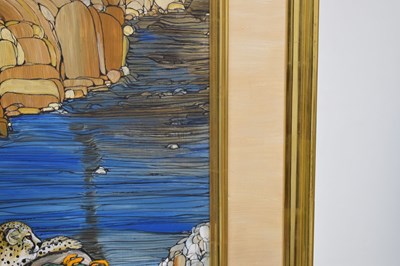 Lot 301 - Fleur Fenton Cowles (American, 1908-2009) – Acrylic – Leopard resting on a rock