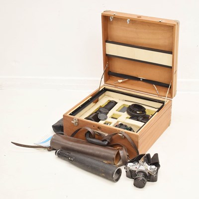 Lot 504 - Cannon AV-1 and accessories, spotting scope, etc