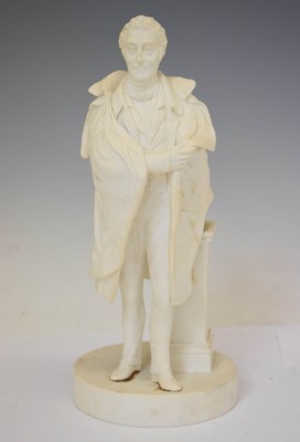 Lot 219 - 19th century biscuit porcelain figure of the Duke of Wellington