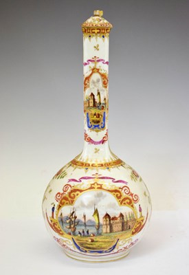 Lot 621 - Early 20th century Dresden porcelain bottle vase and cover