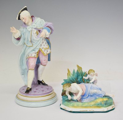 Lot 614 - Late 19th or early 20th century Continental bisque porcelain figure of a gallant