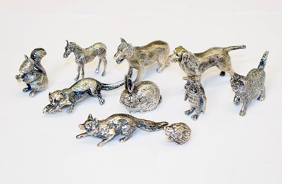 Lot 220 - Ten Elizabeth II silver miniature animal figures