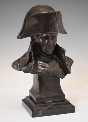 Lot 435 - After Félix Lecomte (French, 1727-1818) - Bronze bust of Napoleon