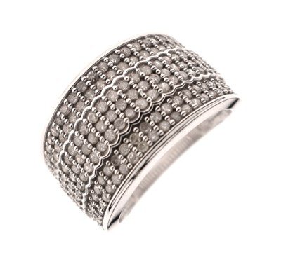 Lot 13 - Diamond multi-stone 9ct white gold dress ring