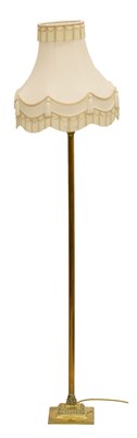 Lot 818 - Late 20th century brass standard lamp and shade
