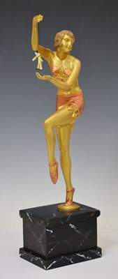 Lot 433 - After Enrique Molins Balleste (1893-1958) - Art Deco-style spelter Balleste figure