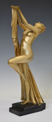 Lot 405 - Plaster Art Deco-style figure of a female dancer