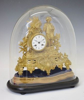Lot 764 - 19th century French gilt spelter mantel clock