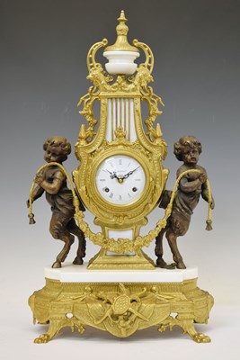 Lot 772 - Imperial - Reproduction marble and gilt brass mantel clock
