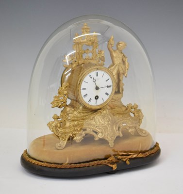 Lot 769 - Late 19th century French gilt spelter mantel clock, Henry/Henri Marc
