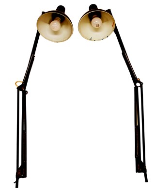 Lot 542 - Two black-painted Anglepoise-type bench lamps, by Thousand & One Lamps Ltd.