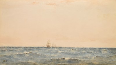 Lot 275 - Albert Markes (British, 1865-1901) - Watercolour - 'It was in Trafalgar Bay'