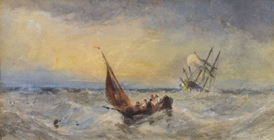 Lot 280 - Edward Tucker (British, c.1825-1909) - watercolour - 'Sunset after a storm'