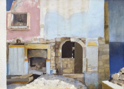 Lot 304 - Ian Black RWA (British, b. 1929) - Oil on board - 'Ruined Turkish Sea House'