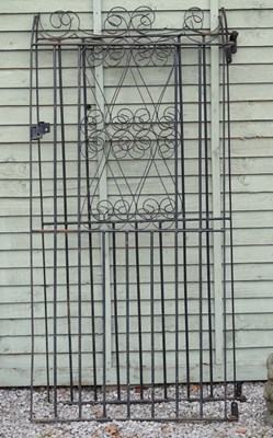 Lot 797 - Pair of black painted iron gates