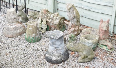 Lot 835 - Collection of composition stone garden ornaments