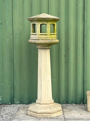 Lot 804 - Composition stone bird table in the form of a pagoda