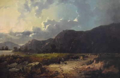 Lot 498 - Sidney Richard Percy, (1821-1886) - oil on canvas - Near Cader Idris