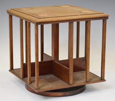 Lot 815 - Early 20th century mahogany inlaid table-top revolving bookstand