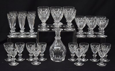 Lot 217 - Baccarat - Part suite of 'Harcourt' pattern cut crystal glasses, etc