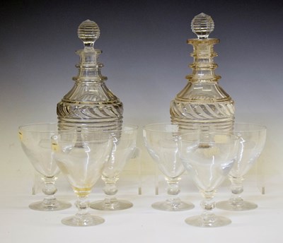 Lot 546 - Set of six glass rummers, etc