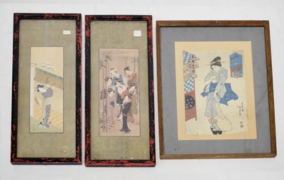 Lot 672 - Pair of Japanese prints and one other