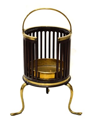 Lot 386 - George III brass-bound mahogany plate bucket