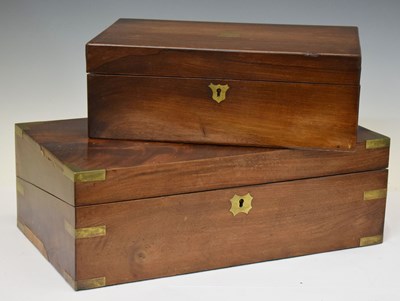 Lot 461 - 19th century mahogany and brass bound writing box